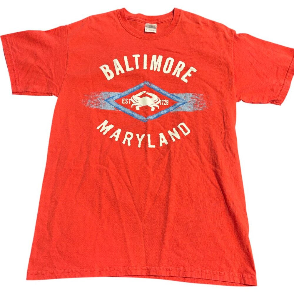 Baltimore Maryland‎ crab orange short sleeve tee shirt sz Medium